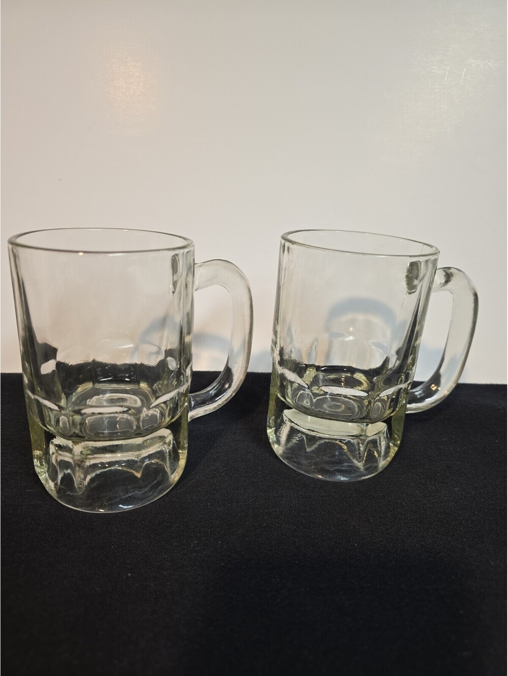 Vintage Heavy Glass Draft Beer Mug 10oz Retro Soda Fountain Pub Mug Clear Set